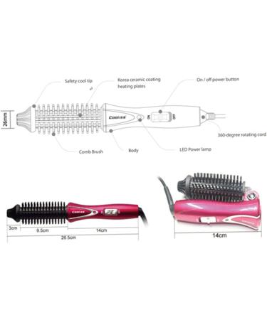 FOMIYES Ceramic Curling Brush Hair Curling Iron Hair Rollers Hot Air Brush Curling Brush Hair Curler Straight Hair Comb Travel - Buy Online on GoSupps.com