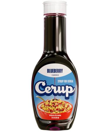 Blueberry Flavored Cerup. Syrup for Cereal. Delicious breakfast for kids and adults. Make boring cereal fun with a touch of sweetness. Many tasty flavors! Delicious breakfast idea!