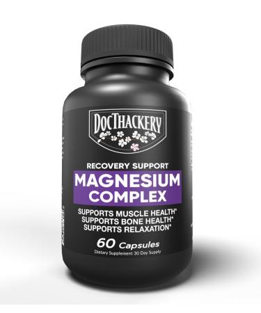 Doc Thackery Magnesium Complex - Supplement 500mg Capsules - 5 Sources - Magnesium Malate Oxide Citrate Glycinate Hydroxide - Made in The USA - (60 Count Bottle)