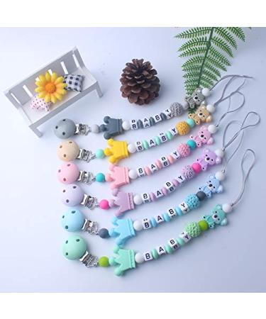 Personalized Pacifier Clip with Name | Custom Baby Pacifier Holder | Teething Toy & Gift for Newborn | Pink - Buy Online on GoSupps.com