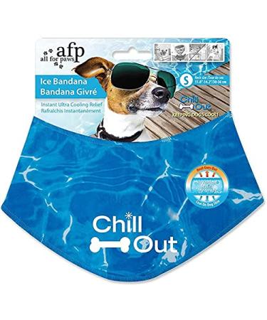 All for paws chill out dog ice cream cloth immediate cooling pet bandana breathable scarf dog cat ice collar for summer blue (small) small