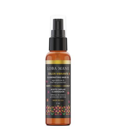 Loba Mane Illuminating Hair Oil for Curly Frizzy Hair - Hair Serum for Dry Damaged Thick Curly Hair - Infused with Buriti  Tucuma  and Argan Oil for Deep Hydration - Vegan  Natural & Organic (2oz)