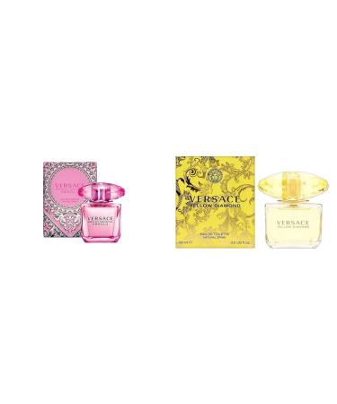 Versace Bright Crystal Absolu Eau de Perfume Spray 3.0 Ounce & Yellow Diamond for Women 3.0 oz Eau de Toilette Spray 3 Fl Oz (Pack of 1) Perfume Spray+ Yellow Diamond for Women