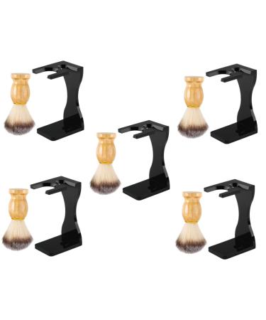 Angoily 5 sets of razor set shaving foam brush hairdresser hair removal brush shaver razor tool holder suits for men soft hairstyle shaving brush and stand oil head man fader wood