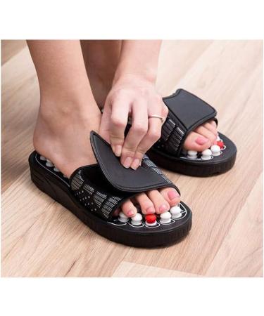Innovagoods Plantar Fasciitis Slipcase - Acupuncture Massage Slippers with 41 Acupuncture Points & Velcro Fastener - Size M (Black White Red) - Relief for Foot Pain - Buy Online on GoSupps.com