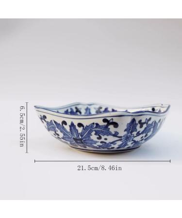 Fruit Bowl Salad Bowl Ceramic Fruit Plate Dish Retro Deep Plate Tableware Snack Plate Household Salad Plate Fruit Plate Fruit Bowl for Kitchen Counter (Color : B) (B) - Buy Online on GoSupps.com