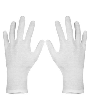 Paxcoo 6 Pairs XL White Cotton Gloves for Dry Hand Moisturizing Cosmetic Eczema Hand Spa and Coin Jewelry Inspection