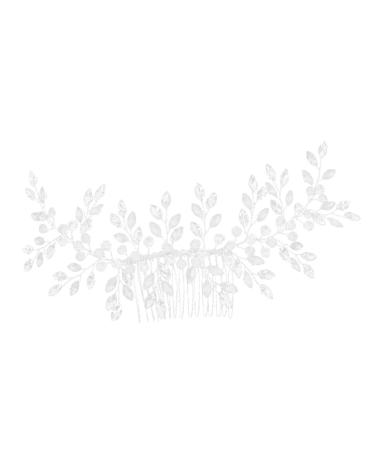 MAGICLULU Hair Comb for Bride Bridal Hairpin Comb Wedding Hair Clip Wedding Hair Comb Crystal Hair Comb Leaf Crystal Hair Jewelry Leaf Hair Comb Crystal Clip Comb Accessories Wedding Dress