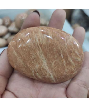 Natural Crystal Rough 1pcs Natural Orange Moon Stone Palm Stones Minerals Aquarium Crystal Natural Stones and Minerals - Buy Online on GoSupps.com