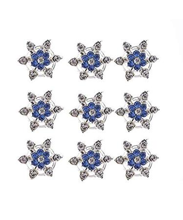 Canjoyn 20 Pcs Blue Snowflake Spin Hair Pins - Wedding Bridal Gem Rhinestone Metal Swirl Coils for Bun Hairstyles - Buy Online on GoSupps.com