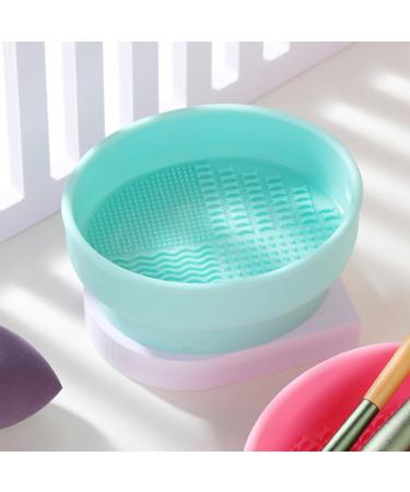 PATKAW Makeup Brush Cleaner Mat Makeup Brush Cleaning Bowl Portable Makeup Brush Cleaning and Scrubbing Tool Silicone Makeup Brush Drying Stand for Women Green - Buy Online on GoSupps.com