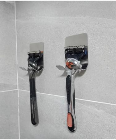 Lianrises 3-Piece Shower Razor Holder - Adhesive Stainless Steel Hooks for Bathroom - No Drilling Waterproof Multi-Purpose Organizers - Buy Online on GoSupps.com