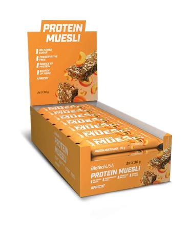BioTechUSA Protein Muesli Bar apricot muesli bar with vitamins iron and sweetener 28 * 30 g apricot