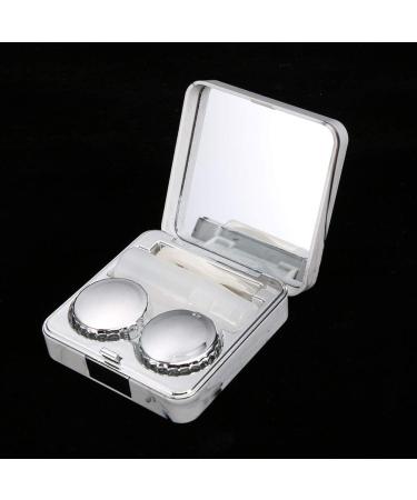 Portable Contact Lens Travel Set - Case with Mirror Tweezers & Solution Bottle for Outdoor Use (Silver) - Buy Online on GoSupps.com