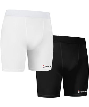 Gladiator Sports Compression Shorts - Men (black and white) M Black