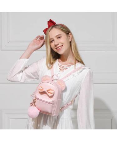 Contrast bow mickey top ear backpack