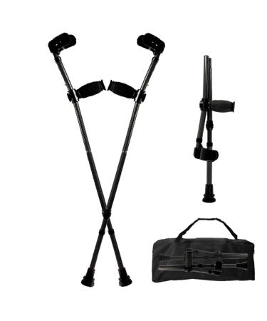 Folding Forearm Crutches Adjustable Crutches for Adults Spring Shock Absorption System Medical Mobile Auxiliary Accessories for Elderly Handicapped & Disabled Users Anniversary Lucky Star