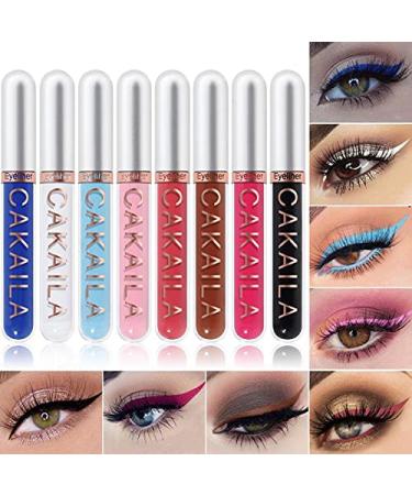 MEICOLY 8 Colors Liquid Eyeliner Colorful Set  Matte Colored Black White Eye Liners Pencil Pro High Pigmented Waterproof & Long Lasting Bright Eyes Delineadores De Colores 02 02 eyeliner set - Buy Online on GoSupps.com