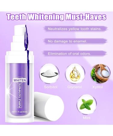 Purple Toothpaste for Teeth Whitening - Instant Whitening Colour Corrector Serum - Purple Toothpaste Whitening for Neutralizes Tooth Stains - Color Corrector - Buy Online on GoSupps.com