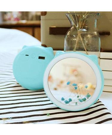 5200MAh Portable Mini Mobile Power Portable Mirror Wireless USB Charging with LED Lighting Mini Vanity Mirror Travel Sensing Lighting-Pink - Buy Online on GoSupps.com