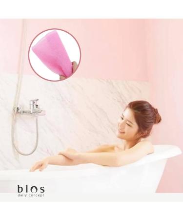 Blos Body Exfoliating Towels | Dual-Sided Long Scrub Magic Washcloth for Back and Body | Beauty Skin Nylon Bath Cloth Sponges | Pack of 3 (Green) - Buy Online on GoSupps.com