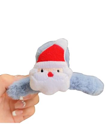 xbiez Plush Hair Claw Clip for Kids Adult Christmas Festival Party Hairclip Girl Hair Barrettes Crab Hair Clip Party Headdress Blue santa claus