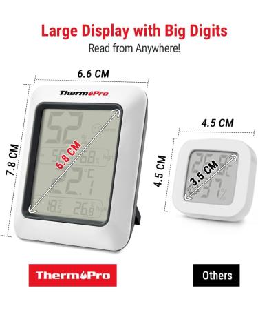 ThermoPro TP50 Digital Thermo-Hygrometer | Accurate Indoor Thermometer & Climate Monitor for Home | Ideal for Room Climate Control - Buy Online on GoSupps.com