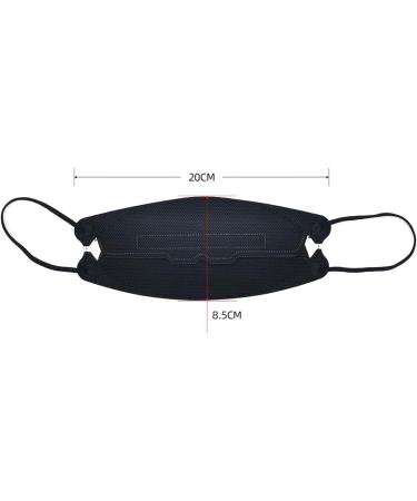 PPE SUPPLY CANADA Pack of 20 Adult (Regular) 4-Ply Individually Wrapped 3D Willow-Leaf Face Mask Disposable Face Masks Black - Buy Online on GoSupps.com