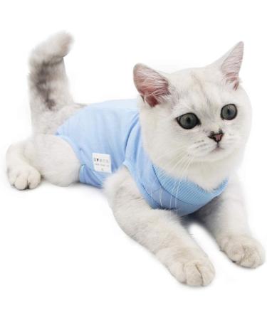 Cat Professional Surgical Recovery Suit Cat Clothes for Abdominal Wounds or Skin Diseases (M Blue) 1.36 kg (Pack of 1) Blue - Buy Online on GoSupps.com