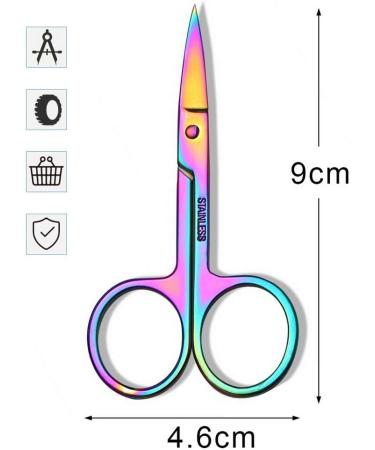 Eyebrow and Lash Scissors - Stainless Steel Small Brow Trimming Tool for Women - Perfect for Nose, Beard, Mustache, and Facial Hair - Black Gold Multicolored - Buy Online on GoSupps.com