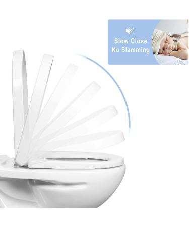 D Shaped Soft Close Toilet Seat White Simple Installation with Firmer Top Fixing & Adjustable Hinges Toilet Seats Quick Release Cleaning 9012 Little Surprise - Buy Online on GoSupps.com