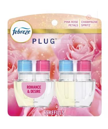 Generic Febreze Odor-Fighting Fade Defy Plug Air Freshener (2) of 0.87 fl oz Refills-NEW EXOTIC EDITION (Romance & Desire)