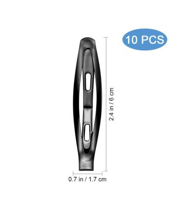 10pcs 6cm Black Snap Hair Clips - Oval Metal Barrettes for Girls - Buy Online on GoSupps.com