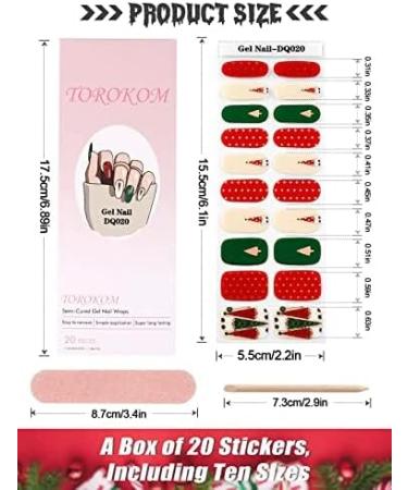 EBANKU Christmas Glitter Gel Nail Polish Strips with Stick Nail File - Long Lasting & Waterproof Full Nail Wraps Stickers - UV/LED Lamp Required (SDTRK20) - Buy Online on GoSupps.com
