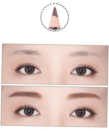 FOYTOKI 4 Pcs Long Lasting Eyebrow Pencils Waterproof Makeup Microblading Eyebrow Pen Eyebrows Wooden Brown - Buy Online on GoSupps.com