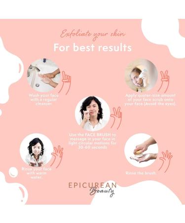 Epicurean Beauty Mini Soft Scrubber Face Brush - Pink | Gentle Manual Exfoliation - Buy Online on GoSupps.com