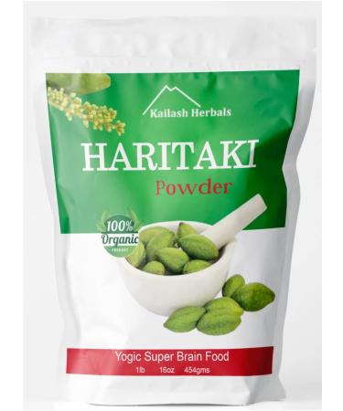 Kailash Herbals Organic Haritaki Powder USDA Certified Organic, 1 Pound - Terminalia chebula - Detoxification & Rejuvenation for Vata*