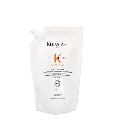 K RASTASE Nutritive - Bain Satin Riche Refill - Nourishing Shampoo - For Thick Dry to Very Dry Hair - 500 ml