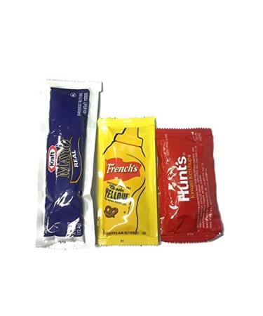 Mayo, Ketchup, & Mustard On-the-go Condiment Combo - 25 Packets of Each 75 Piece Set