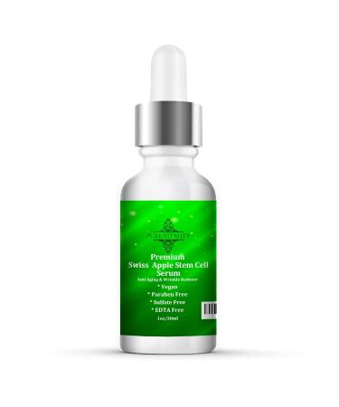 1oz Premium Swiss Apple Stem Cell w/Matrixyl 3000 Technology and Hyaluronic Acid Anti Aging Serum Reduce Wrinkles and Eye Puffiness Reducer Made in USA