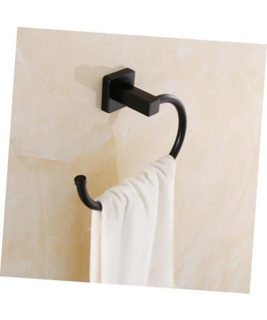 DOITOOL Black Towel Ring Hook Rack Towel Holder Bathroom Accessory Towel Hanger Towel Rack Stainless Steel - Buy Online on GoSupps.com