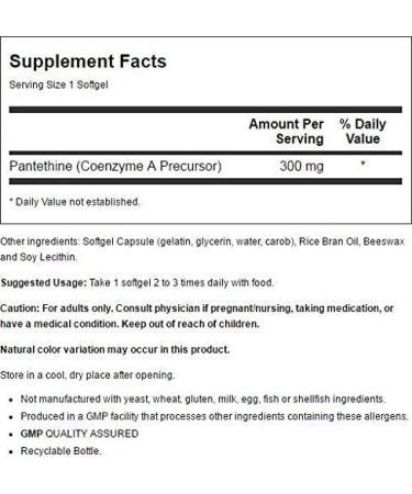Now Foods Pantethine 300mg 60 Sgels by Now Foods 1.0 Count - Buy Online on GoSupps.com