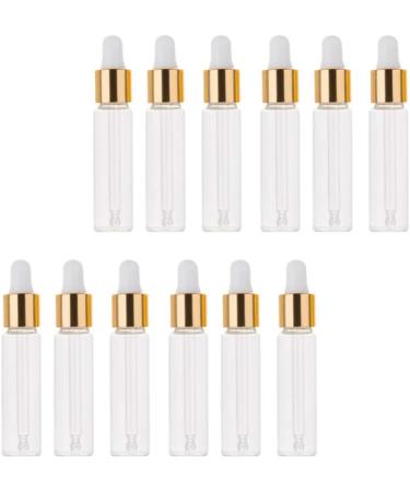 Healifty 50pcs Glass Bottles with Glass Eye Dropper Dispenser for Essential Oils Perfumes Lab Chemicals Cosmetics Bottles Golden 5ml - Buy Online on GoSupps.com