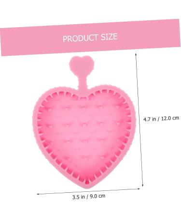 DOITOOL Makeup Brush Cleaning Pad Cleaning Tools Makeup Brush Cleaners Makeup Brush Cleaner Mat Heart Brush Cleaner Pad Mat for Brush Cleaning Brush Cleaning Mat Gloves Silica Gel Make up 12x9cm Pink - Buy Online on GoSupps.com