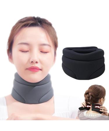 KMOCEPLY CERVICORRECT neck bandage cervical spine for sleeping neck support bandage to relieve neck pain soft foam wraps keep the vertebrae stable and aligned with the black