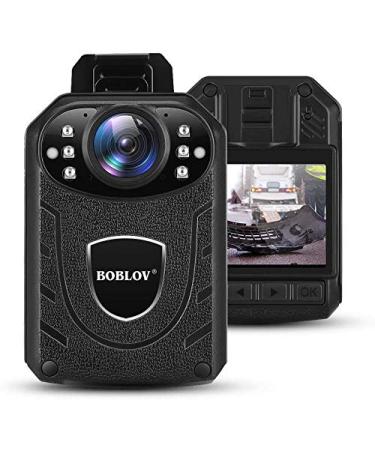 BOBLOV KJ21 Body Camera, 1296P Body Wearable Camera Support Memory Expand Max 128G 8-10Hours Recording Police Body Camera Lightweight and Portable Easy to Operate Clear NightVision (128GB)