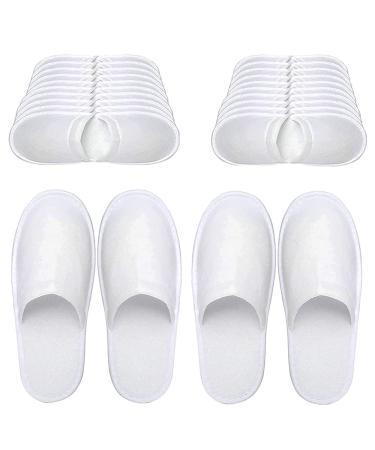 Aillsa10 Pairs White Disposable Slippers Closed Toe Slippers for Spa Guest Hotel Home Guest Use Travel and Party Guest