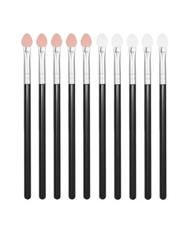 Two-color Rubber Cotton Eye Makeup Brushes - Sponge Applicator Oval Tipped Eyeliner Brush Eyeshadow Brush Makeup Brush Tool (10 PCS)