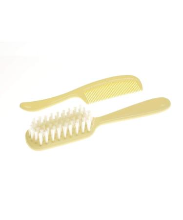 Infant/Baby Plastic Hair Brush and Comb Set  Soft nylon bristles are gentle on scalp