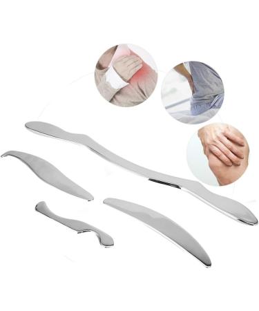 Verdant Touch Stainless Steel Gua Sha & Schab Massage Tools - 4-Piece Health Care Set with Aluminum Case for Optimal Wellness - Buy Online on GoSupps.com
